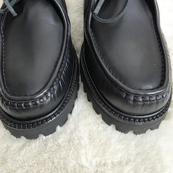 Madewell x G.H.BASS Wallace Leather Moc Lug Sole Moccasin Black Mens Size 8 NEW main image 6